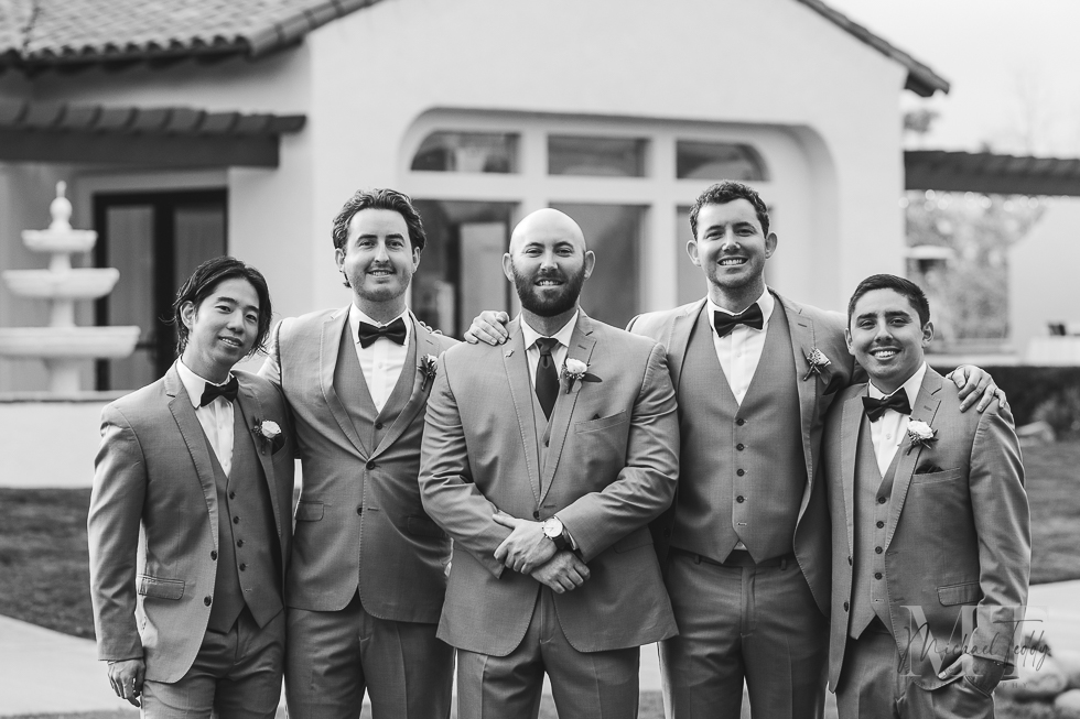 Black and White groom and his friends photos